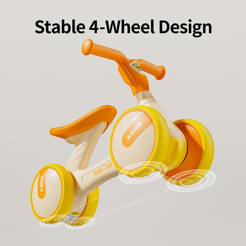 B.Duck - Toddler Balance Bike, Anti-slip Handle & Wheels, Indoor/Outdoor Ride, Yellow, 1.5- 3 Y - Image 3